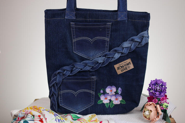 Torba Jeansowa z Haftem (3)